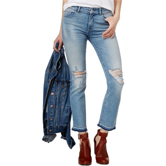 DL1961 Womens Mara Instasculpt Ankle Straight Leg Jeans Blue  25 NWT